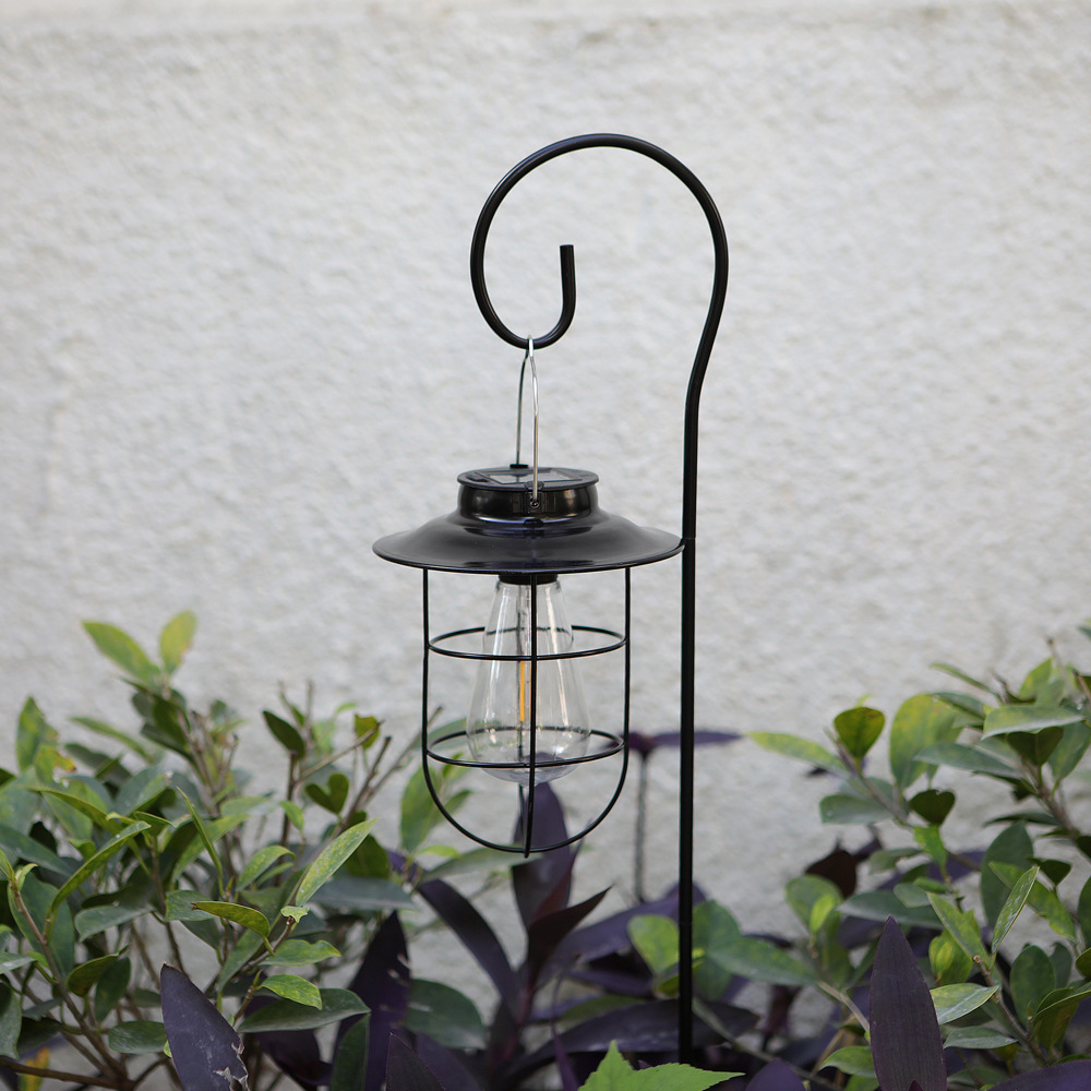 Cross-Border Solar Garden Wrought Iron Tungsten Lamp Vintage Bronze Bed & Breakfast Atmosphere Garden Decoration Wrought Iron Solar Lamp