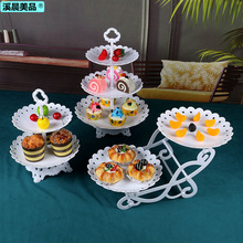 甜品摆台展示架生日布置套装蛋糕架水果摆台塑料蛋糕托盘点心架