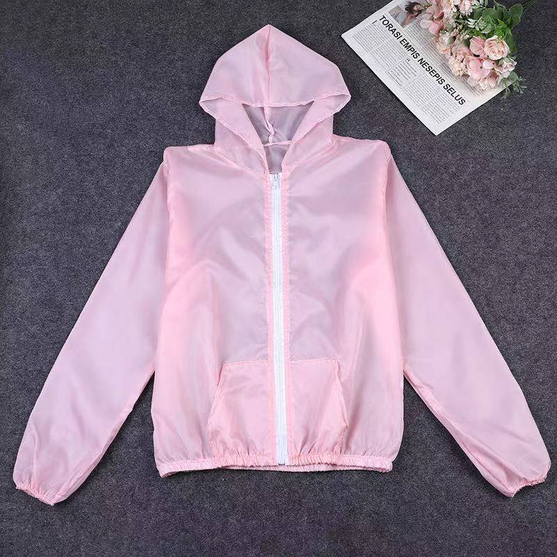 Summer Sun Protective Clothes Women's Jacket Thin Hooded Sun-Proof Top Outdoor Solid Color Printing Breathable Lightweight Quick-Drying Sun-Protective Clothing Women Clothes