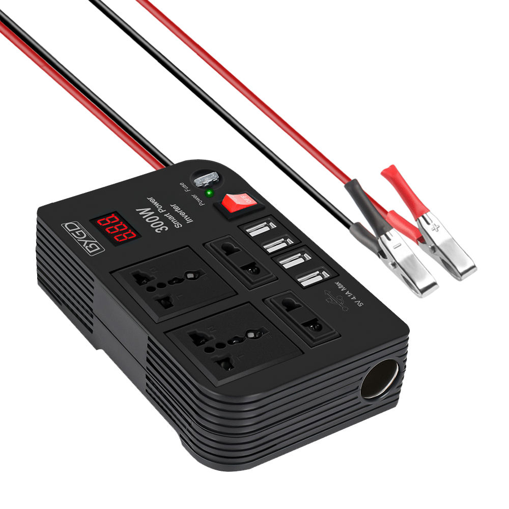 12V to 220V Car Multifunction Household Correction Wave Inverter 300W High Power Car Power Adapter