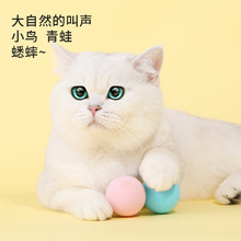 跨境新品宠物叫叫球会发声的自嗨猫玩具球逗猫棒猫薄荷引力叫叫球