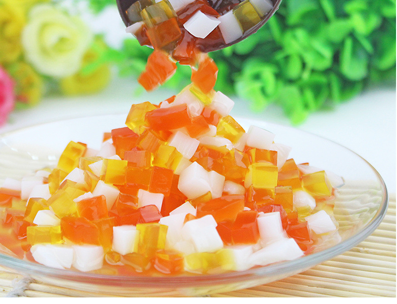 椰果粒桶装三色魔力水晶果奶茶店专用多彩色果肉型2.4kg珍珠配料