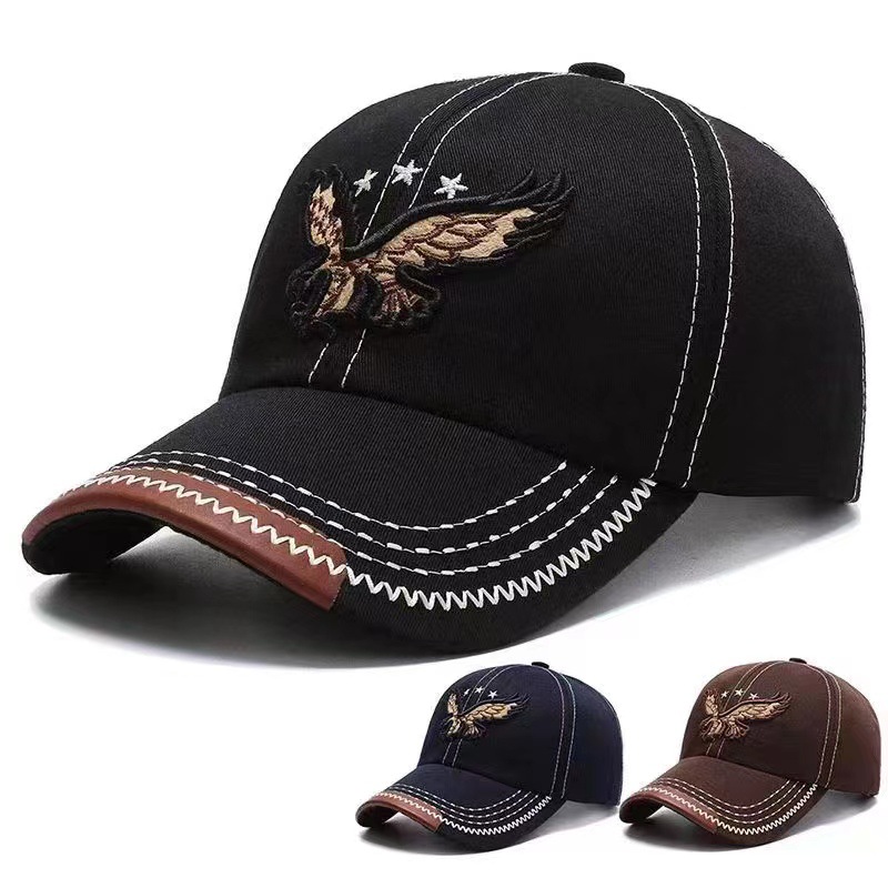 hat men‘s and women‘s four seasons sunshade embroidery eagle baseball cap personality korean outdoor sun protection leisure cap peaked cap