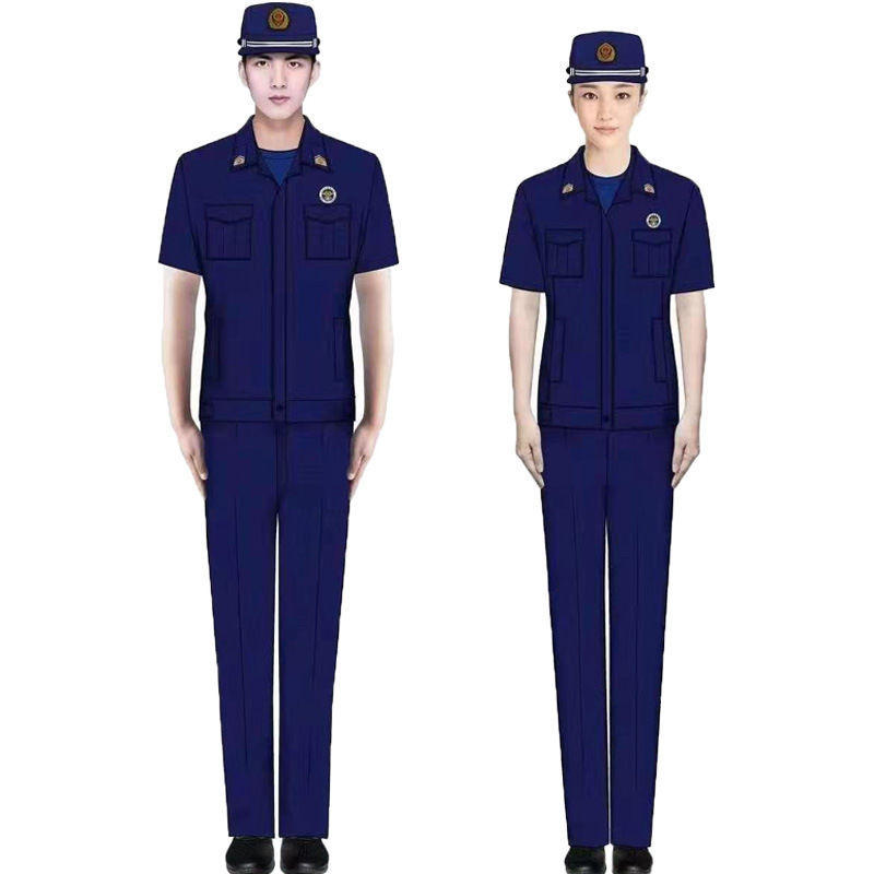 新款消防蓝色夏备勤服火焰蓝秋冬款消防系统春秋工作服作训服套装