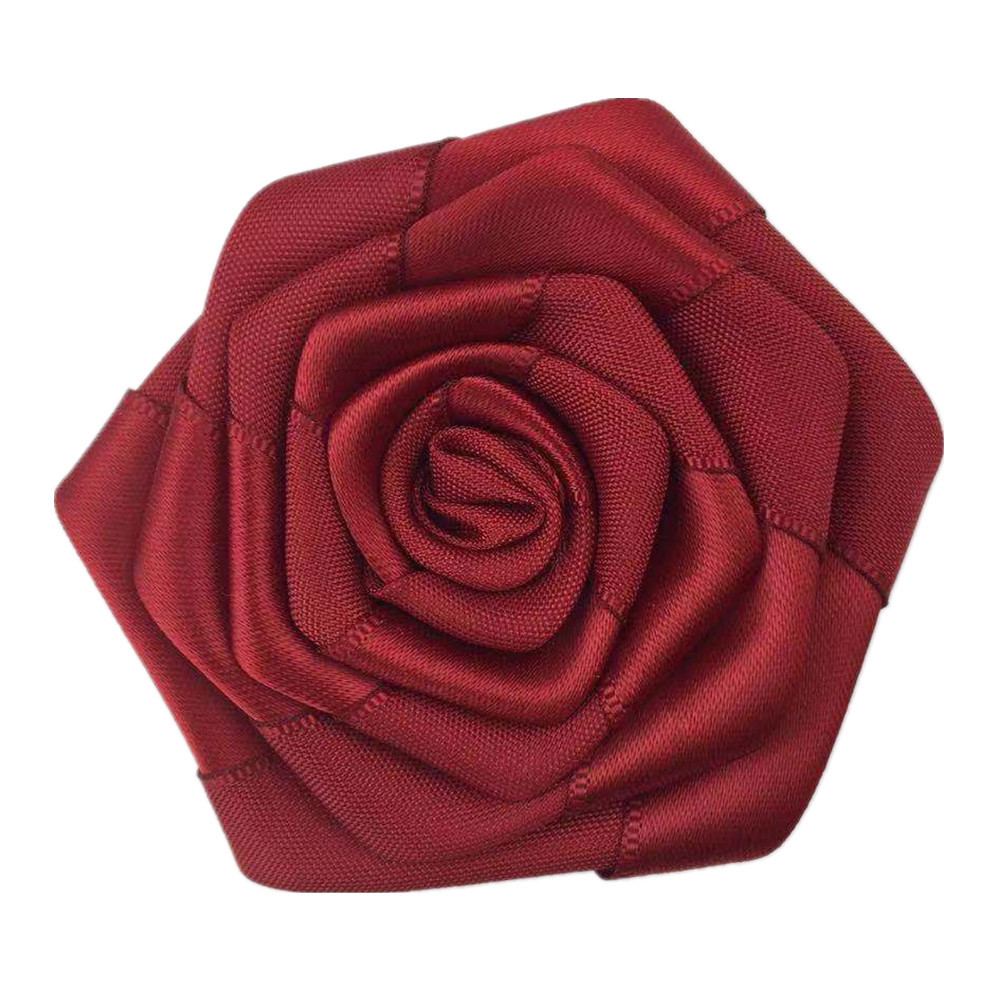 diy手工布花 缎料大号6cm玫瑰花朵 儿童发饰 胸花配件 鞋包服饰