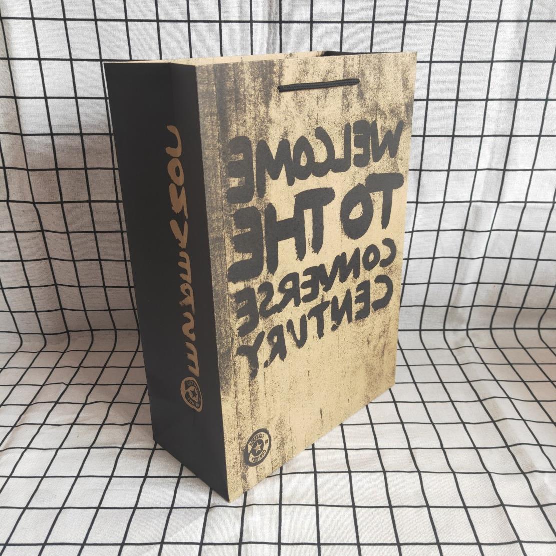 现货 匡威 converse 涂鸦版新款 牛皮纸袋手提袋购物包装袋子