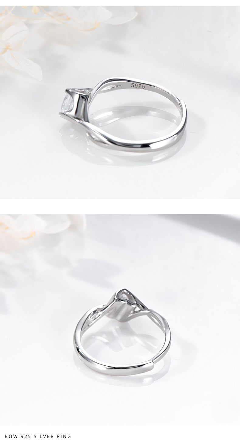 s925纯银忠贞的爱情侣对戒情侣款戒指镶钻成双成对韩版开口钻戒