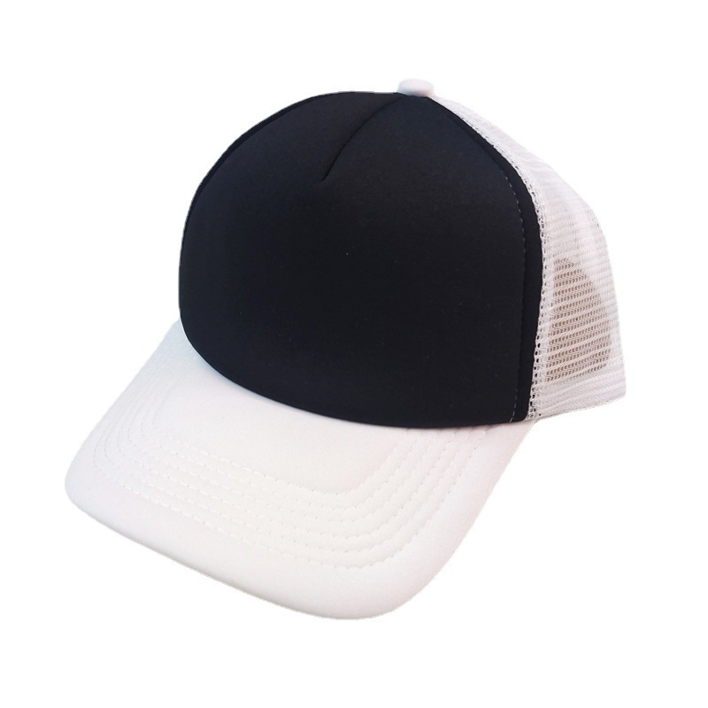 Summer Breathable Net Cap Adult Light Board Sponge Baseball Printing Logo Blank Grid Peaked Cap Outdoor Sun Hat