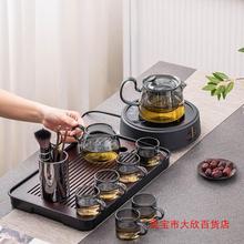 玻璃茶具套装家用待客泡茶壶功夫茶杯一套办公室小型电陶炉煮茶器
