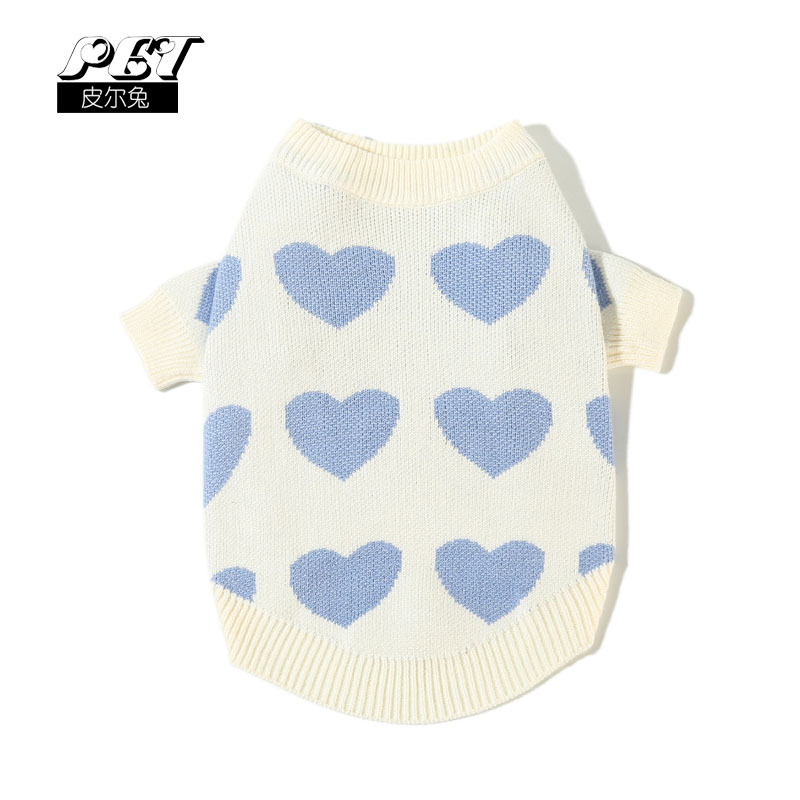 Pet Clothes Wholesale Dog Sweater Heart Trendy Cute Spring Clothes Cat Clothes New Knitwear Fashion Brand