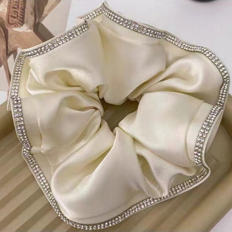 Korean Fashion Rhinestone Hair Band Large Intestine Ring Women's Headband 2023 New High-End Simple High-Grade Sense Flower-Shaped Hairpin for Updo