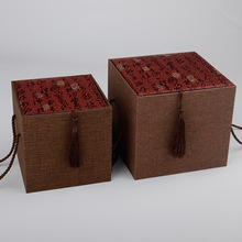 中式礼盒麻布礼盒陶瓷罐复古包装盒蜂蜜瓶高档礼盒膏方罐礼品盒