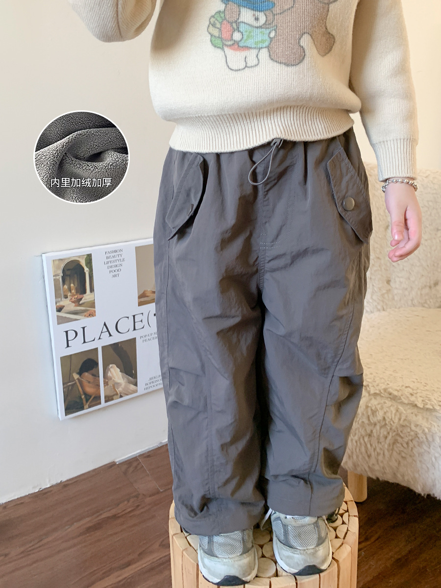 weimu children‘s clothing children‘s velvet pants autumn and winter new boys and girls korean style quilted overalls trousers baby pants