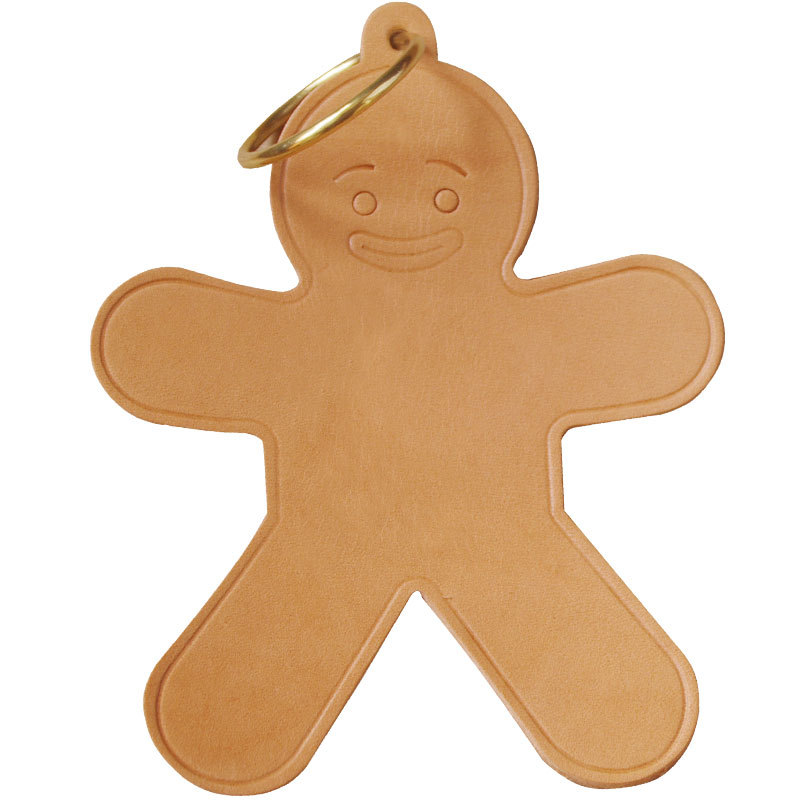 手工制作植鞣头层牛皮姜饼人大号挂件包配饰创意钥匙扣定制礼品