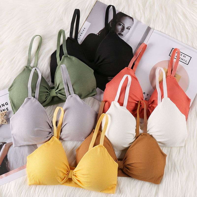 foreign trade cross-border candy series women‘s beauty back thread tube top bottoming bandeau sling anti-exposure thin girl tank-top