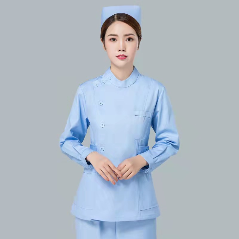牙科口腔月嫂护理员偏襟分体护士服 医生工作服 长袖护士服套装