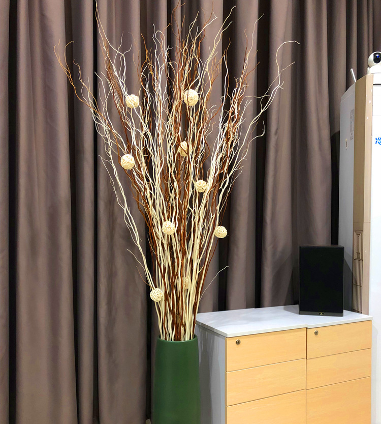 天然龙柳干枝曲柳树枝龙桑玄关隔断橱窗落地装饰干花婚庆拱门