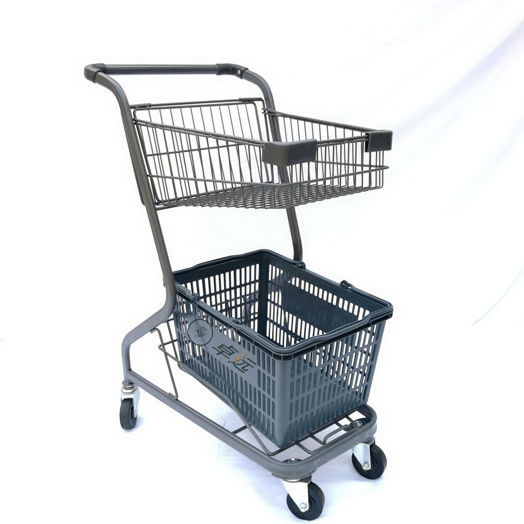 双层超市购物车日式提篮车拍照专用粉色小手推车ktv便利店购物车