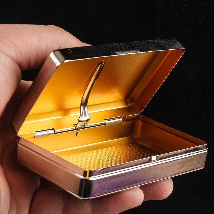 便携烟保湿随身金属防压加厚於大号烟盒打火机及烟具日用百货钥匙