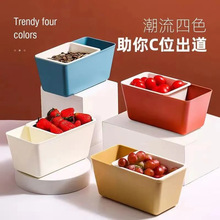 家用懒人双层零售盒磕瓜子盒方形可沥水水果盘糖果零食干果盘收纳