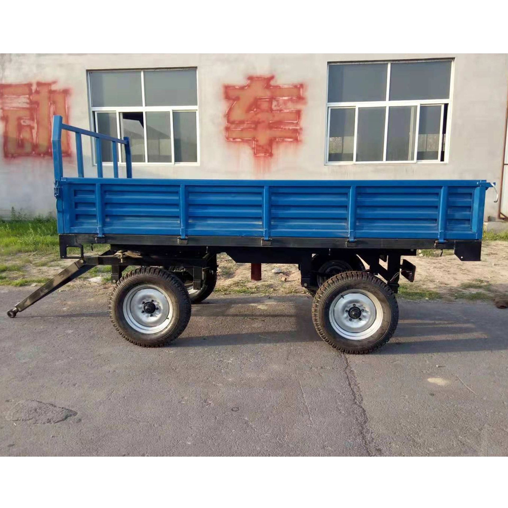 750-16轮胎双轴八轮拖车 载重4吨拖车 拖拉机后翻自卸气刹拖车
