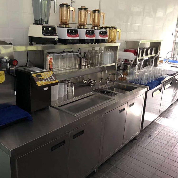 厂家直销商用奶茶店水吧台冷饮店操作水吧台工作台奶茶店设备