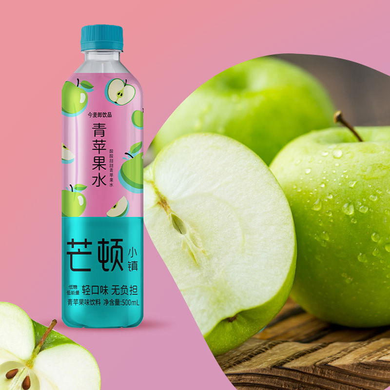 今麦郎芒顿小镇500ml*12瓶/24瓶整箱柠檬青苹果蜜桃果味饮料批发