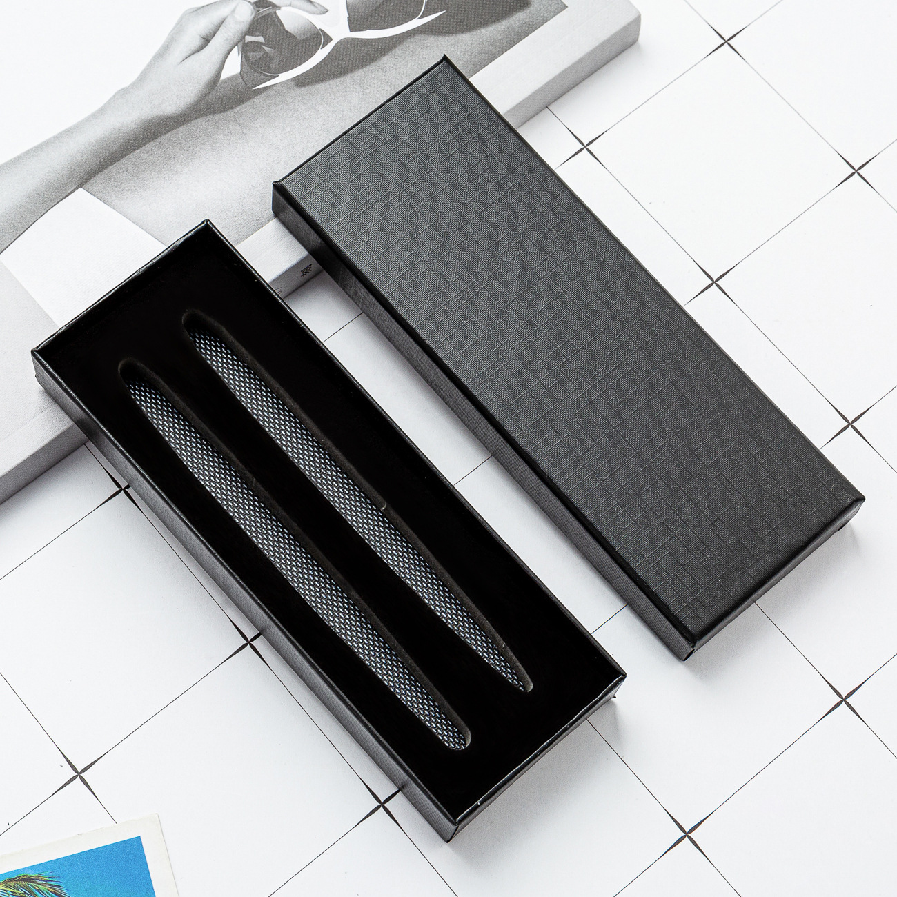 高档翻盖笔盒大容量笔盒笔袋 私人专定礼品笔盒可印logo笔包装盒