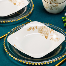 MJ43碗家用2023新款简约碗碟套装陶瓷碗中式轻奢饭碗盘子现代碗筷