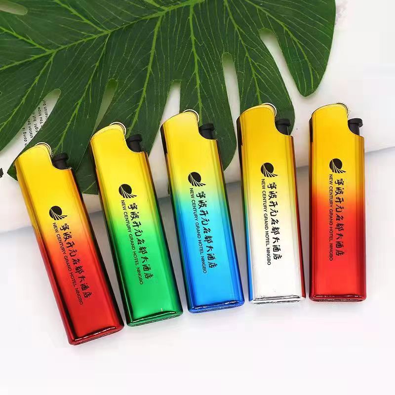 Factory Direct Sales New Metal Lighter Customized Logo Advertising UV Color Advertising Metal Grinding Wheel Lighter