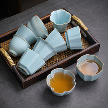汝窑主人杯茶杯开片单杯复古家用陶瓷可养品茗杯功夫茶具茶碗茶盏