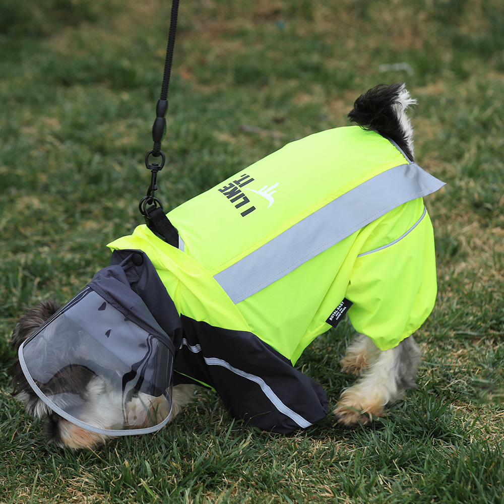 Amazon Hot Pet Dog Dog Raincoat All-Inclusive Four-Legged Poncho Waterproof Clothes Four Seasons Universal Factory Wholesale