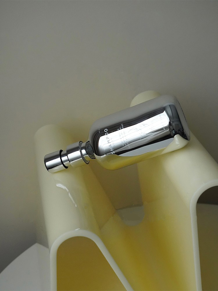 Light Luxury Shower Gel Pump Bottle Hair Conditioner Bottle Hand Sanitizer Empty Replacement Bottle Electroplated Silver Shampoo Travel Bottle