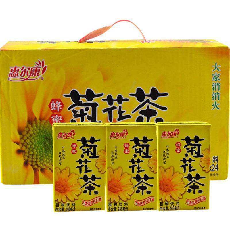 惠尔康冬瓜茶菊花茶饭后饮料夏季清凉纸盒装饮品整箱24盒*248ml