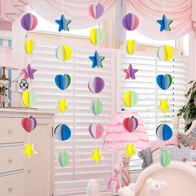 幼儿园挂饰环创材料教室主题纸拉花云朵吊饰女生卧室生日装饰布置