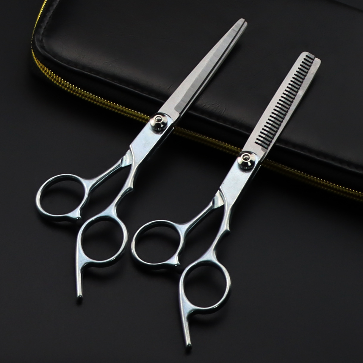 斜尾巴不锈钢 分体剪刀 理发剪刀美发工具 打薄剪 理发剪 碳钢剪