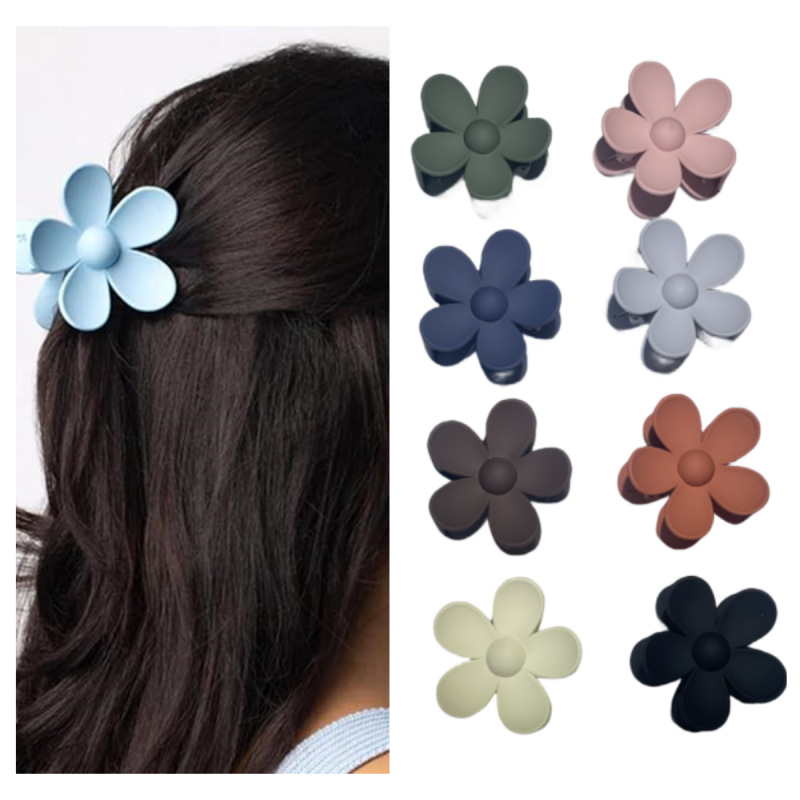 Choose Amazon Cross-Border Hot Autumn and Winter Color Flowers Barrettes Flower Hair Clip Hairpin Bath Tray Hair Claw Hair Accessories