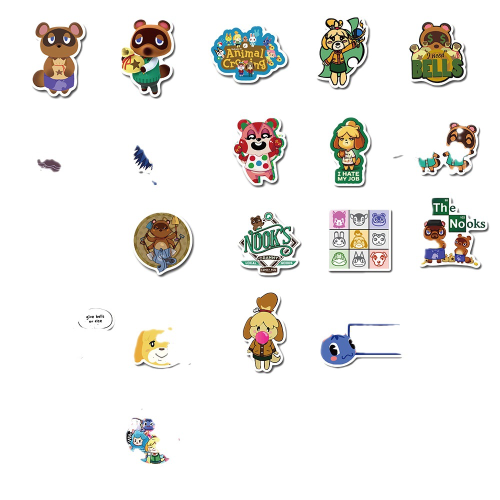 动物之森游戏涂鸦贴纸笔记本冰箱滑板摩托车防水贴纸跨境亚马逊