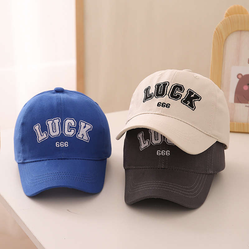 儿童棒球鸭舌帽冬季中童帽子春秋韩版刺绣字母男童鸭舌帽时尚女童