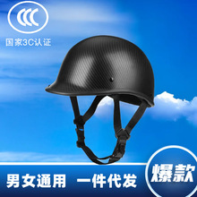 定制3C电动车头盔日式复古机车半盔男女摩托车头盔瓢盔哈雷安全帽