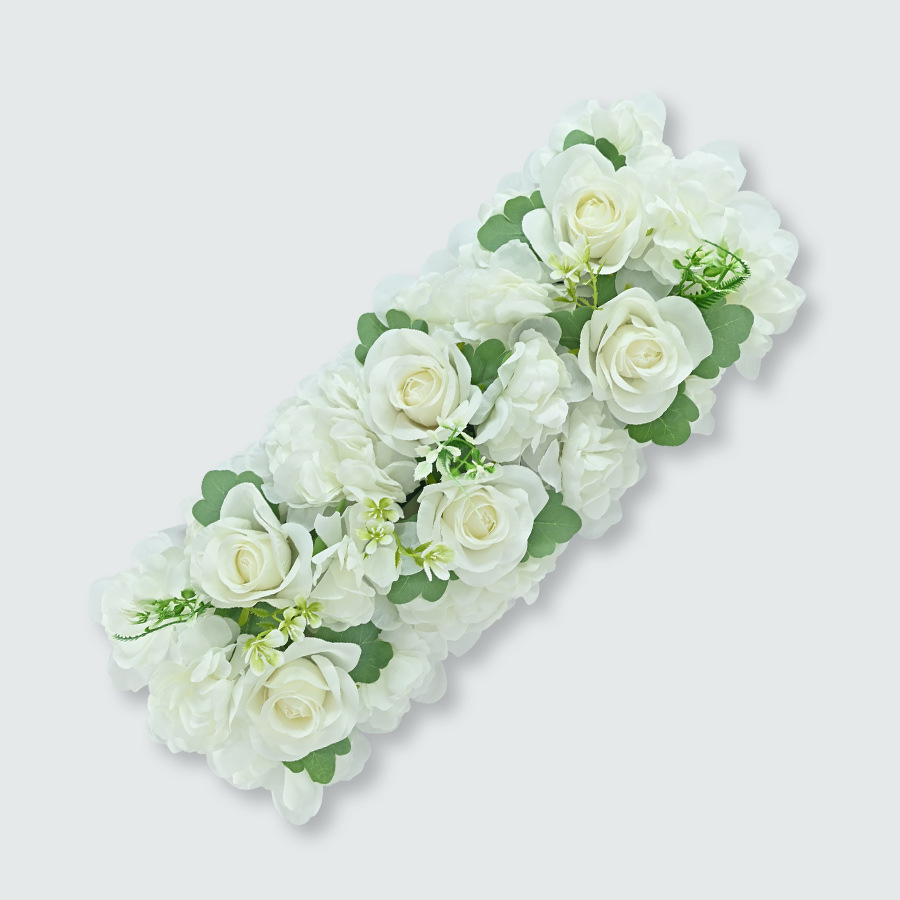 Artificial Flower Rose Strip Flower Row Mori Style Scene Layout Wedding Scene Fake Flower Amazon Hot Sale Rose Flower Row