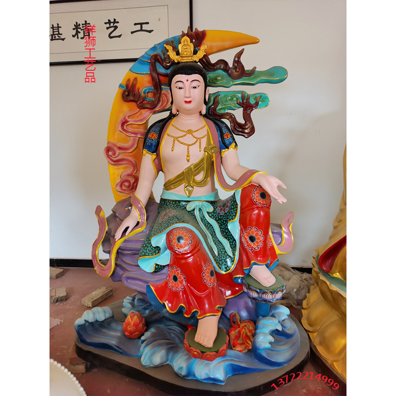 祥狮观世音菩萨佛像坐莲南海观音菩萨慈航道人观自在菩萨全堂摆件