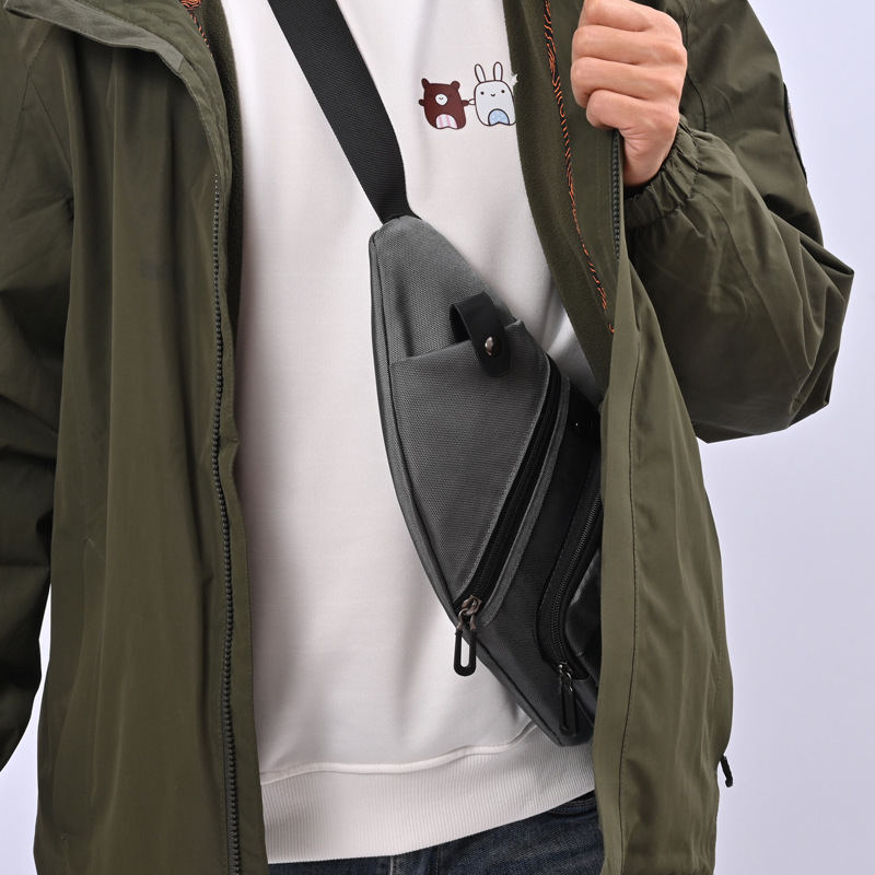 2024 New Invisible Underarm Shoulder Bag Thin and Portable Men's Chest Bag Large Capacity Stitching Trendy Shoulder Messenger Bag