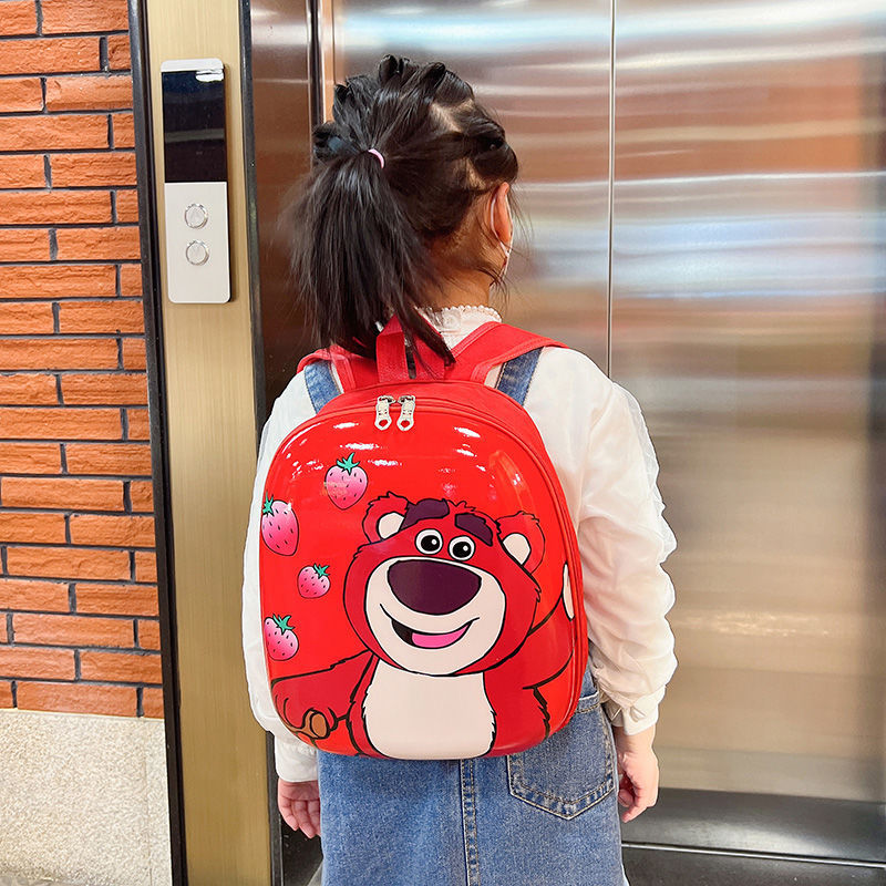 Children's Schoolbag Kindergarten Baby 1-3-5 Years Old Boys and Girls Duck Cute Hardshell Bag Strawberry Bear Cartoon Backpack