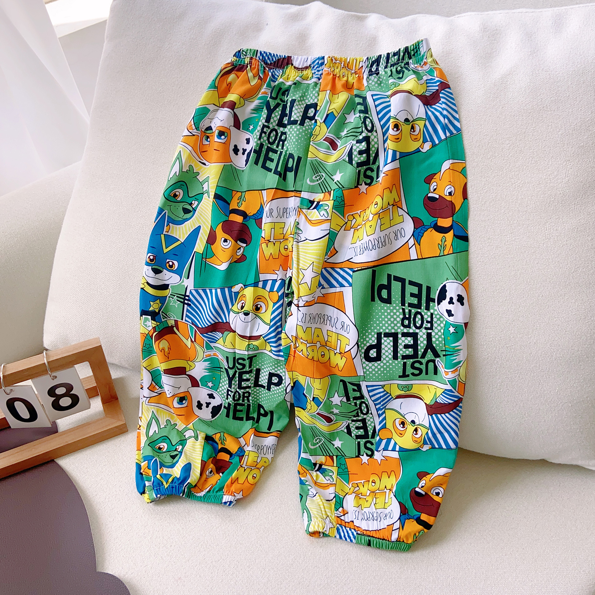 Children's Anti-Mosquito Pants Summer Boys and Girls Cotton Printed Mosquito-Proof Pants Cool Air Conditioning Pants Baby Sun Protection Pants