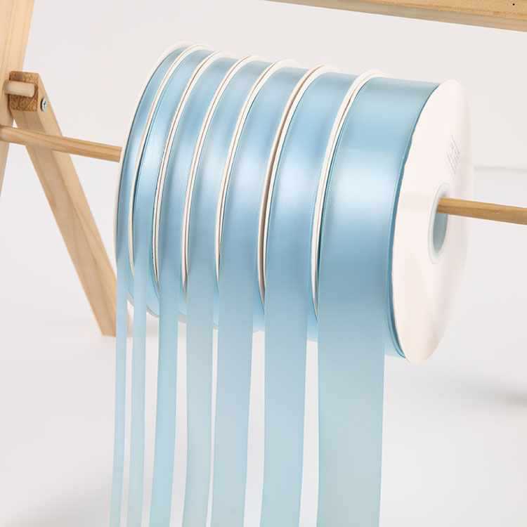 0.6-4cm宽浅蓝丝带缎带彩带礼品包装丝带绸布带鲜花手工DIY织带
