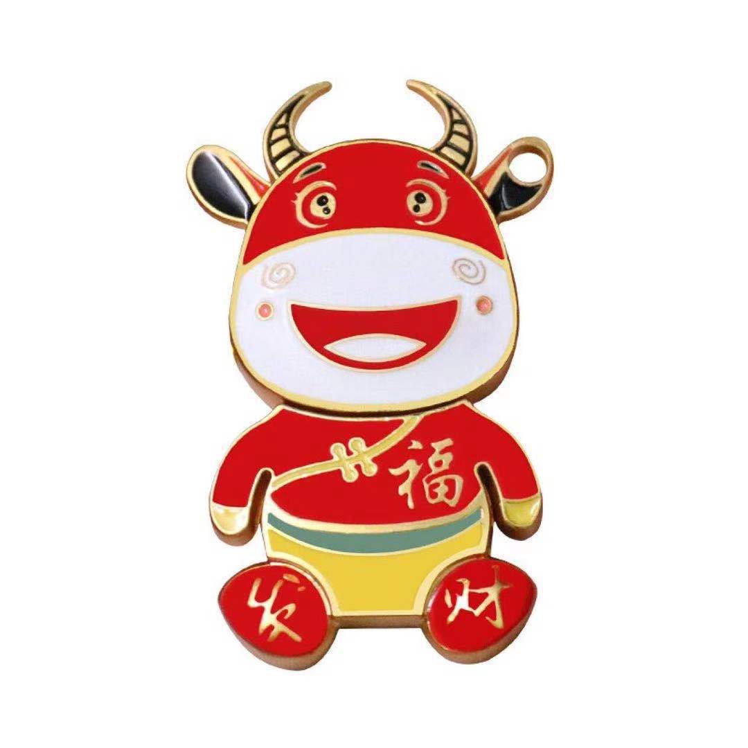 2021年新款创意牛年礼品u盘 国潮生肖金牛礼品u盘定制优盘笔套装