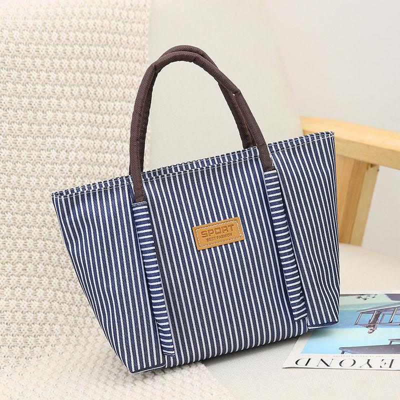手提包女加厚帆布防水布包饭盒袋便当包女士手提袋妈咪包小布包包