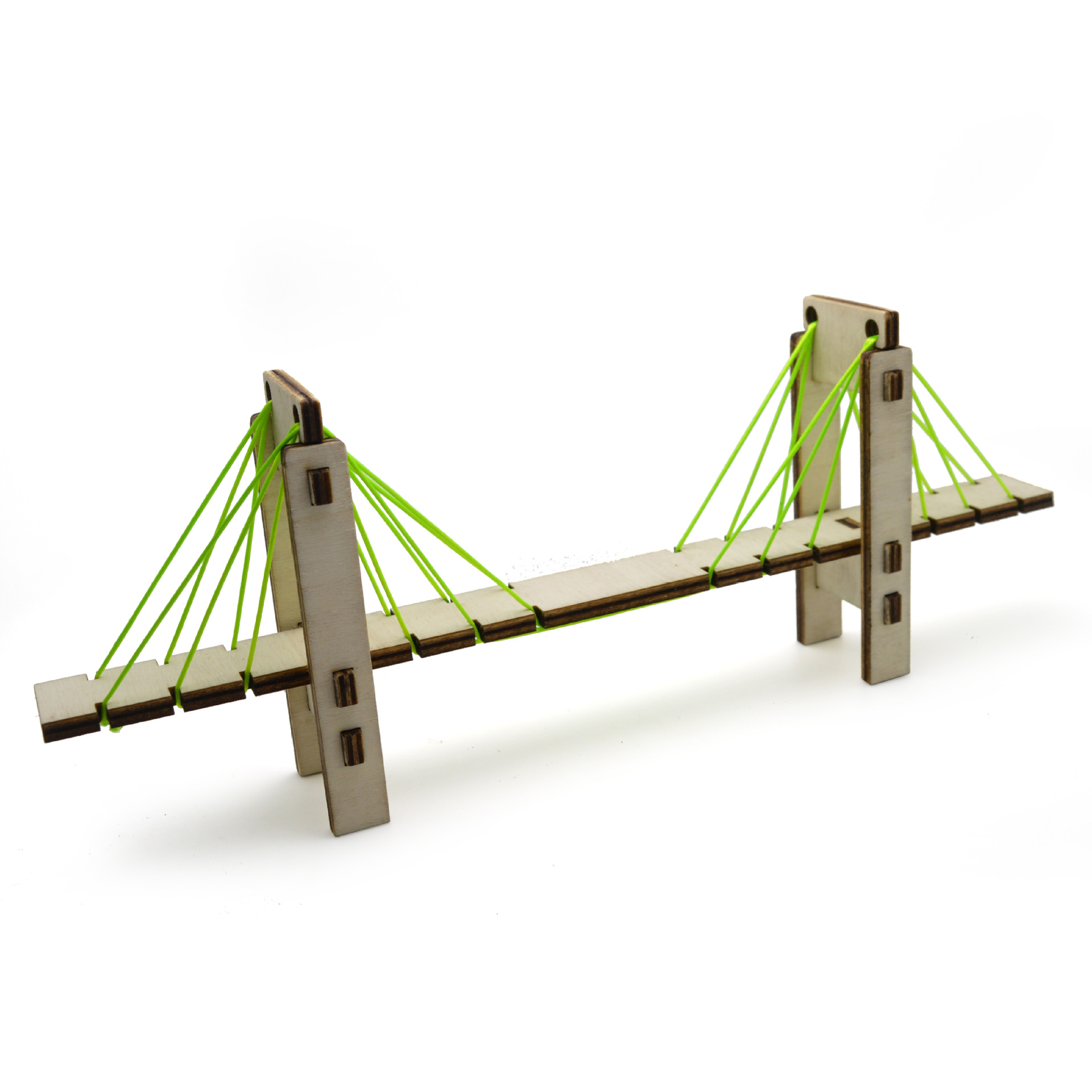 diy木质拼装斜拉桥小学物理科学小实验益智趣味小游戏玩具教具