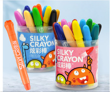 阳光天使礼盒桶装12色16色旋转笔头炫彩棒儿童绘画旋转水溶油画棒
